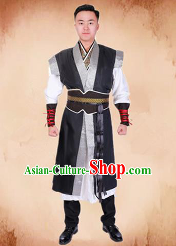 Chinese Traditional Ancient Swordsman Costume Han Dynasty General Clothing for Men