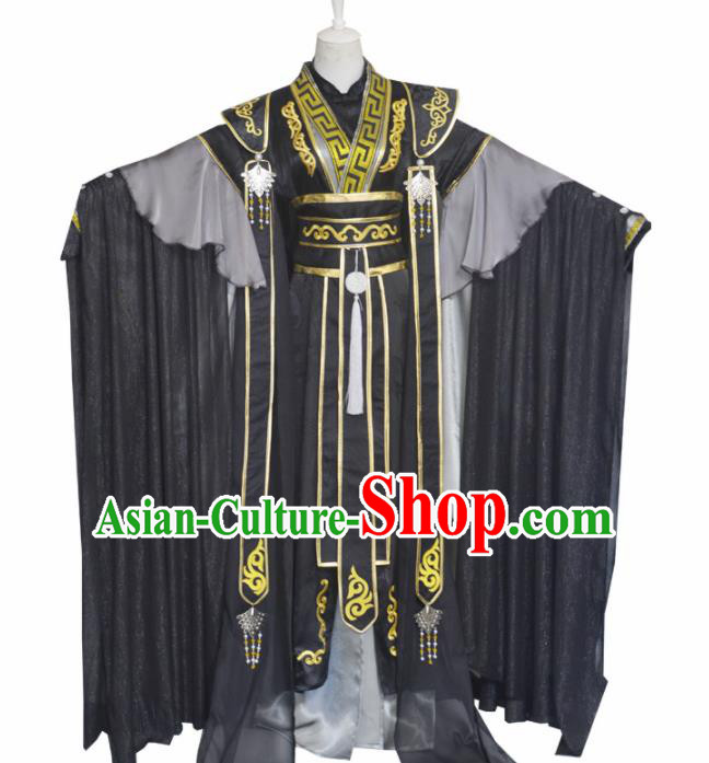 Traditional Chinese Cosplay Crown Prince Clothing Ancient Swordsman Costume for Men