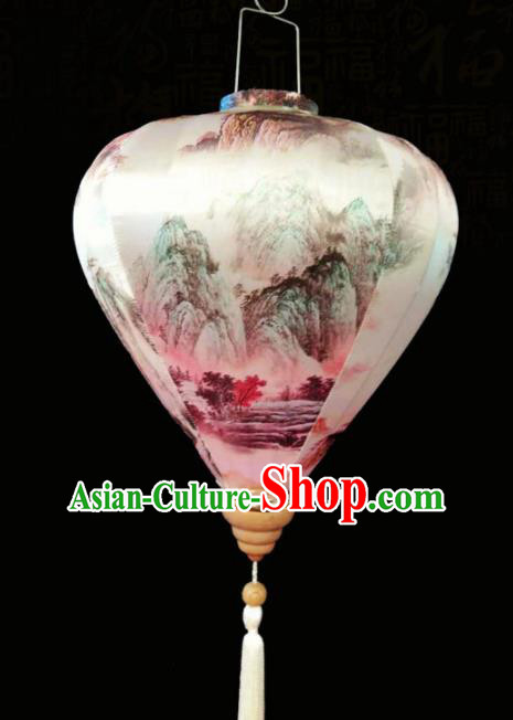 Handmade Traditional Chinese Lantern Ink Painting Lanterns Ceiling Lamp New Year Lantern