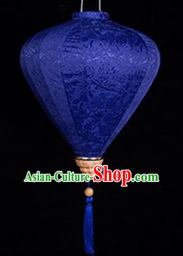 Chinese Traditional Lantern Handmade Royalblue Lanterns Ceiling Lamp New Year Lantern