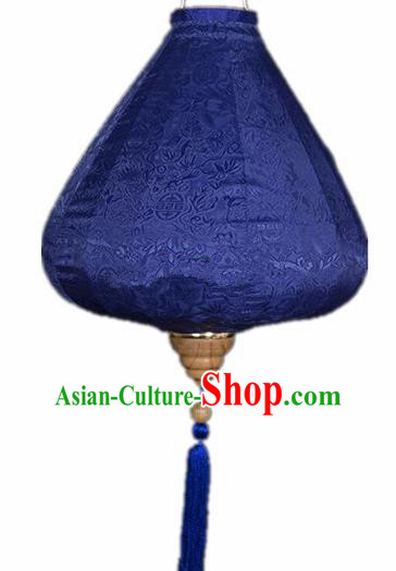 Chinese Traditional Lantern Handmade Navy Blue Lanterns Ceiling Lamp New Year Lantern