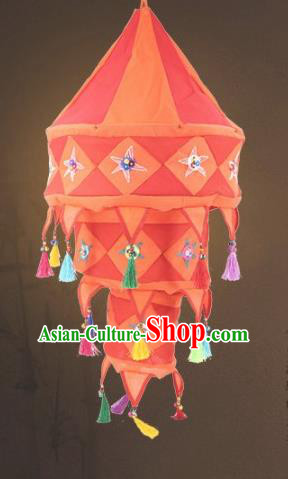 Chinese Traditional New Year Lantern Handmade Red Lanterns Ceiling Lamp