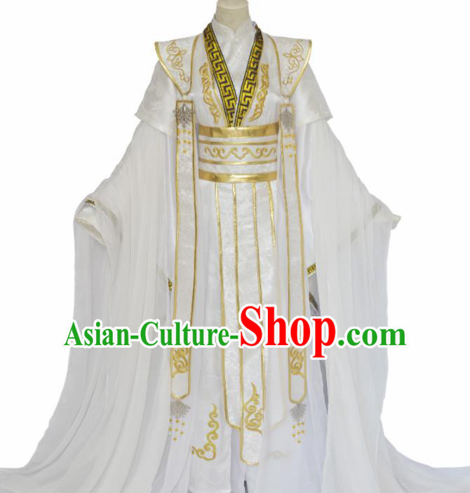 Traditional Chinese Jin Dynasty Nobility Childe Clothing Ancient Crown Prince Costume for Men