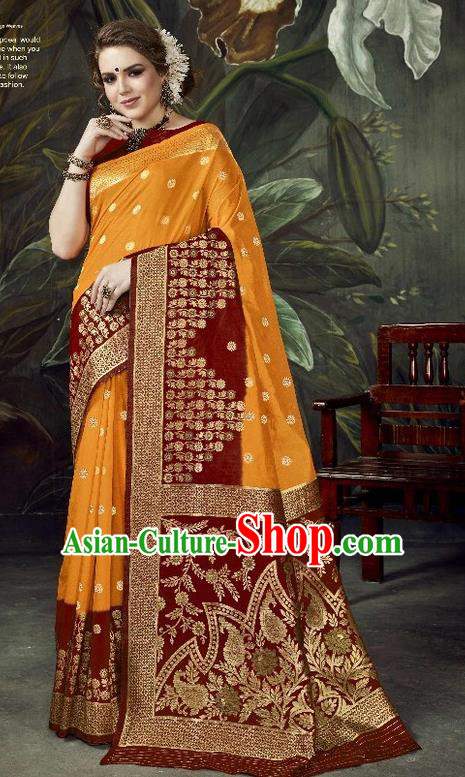 Asian India Traditional Bollywood Dark Red Sari Dress Indian Court Queen Costume for Women