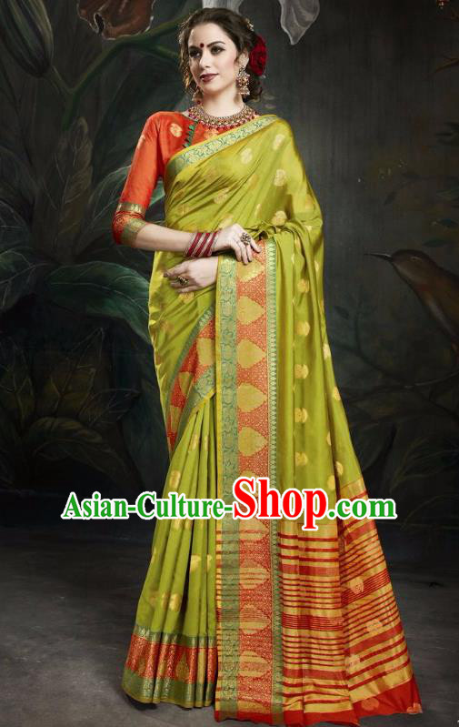 Asian India Traditional Bollywood Green Sari Dress Indian Court Queen Costume for Women