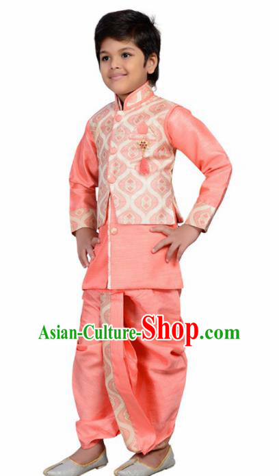 Asian India Traditional Costumes South Asia Indian National Pink Shirt and Pants for Kids