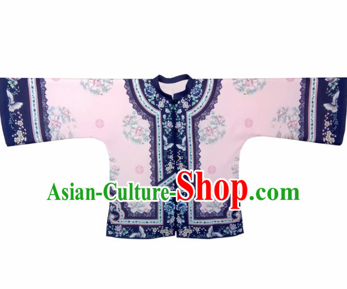 Traditional Chinese Tang Suit Pink Blouse Upper Outer Garment National Costume for Women