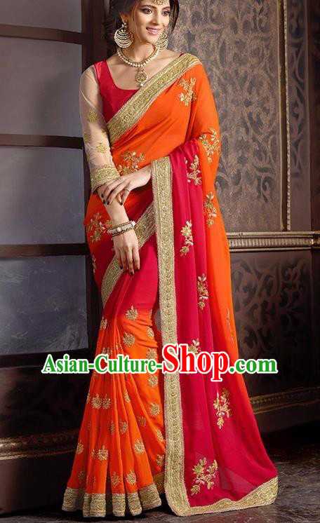 Indian Traditional Sari Dress Asian India Court Princess Bollywood Embroidered Costume for Women