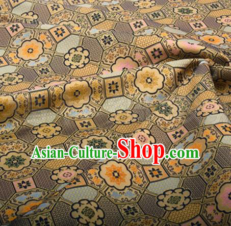 Chinese Traditional Pattern Design Silk Fabric Brown Song Brocade Tang Suit Drapery Material