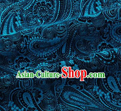 Chinese Traditional Pattern Design Silk Fabric Navy Brocade Tang Suit Fabric Material