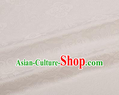 Chinese Traditional Clouds Pattern Design Silk Fabric White Brocade Tang Suit Fabric Material