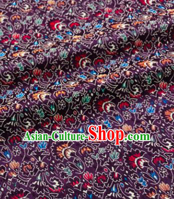 Chinese Traditional Cockscomb Pattern Design Purple Brocade Silk Fabric Tang Suit Fabric Material