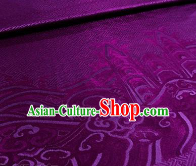 Chinese Traditional Pattern Design Purple Brocade Hanfu Silk Fabric Tang Suit Fabric Material