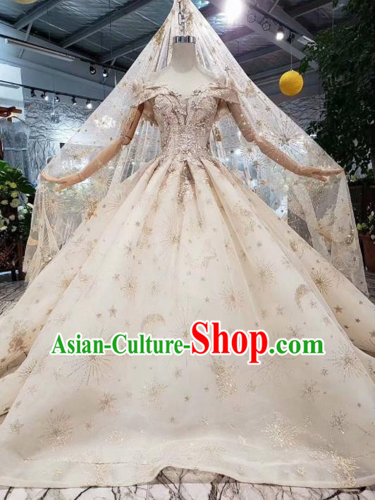 Handmade Customize Wedding Princess Embroidered Mullet Dress Court Bride Costume for Women