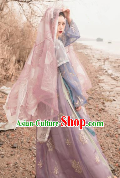 Asian Chinese Tang Dynasty Palace Princess Historical Costume Ancient Court Consort Traditional Hanfu Dress for Women