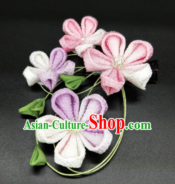 Traditional Japanese Kimono Hair Accessories Japan Geisha Sakura Hair Claw for Women