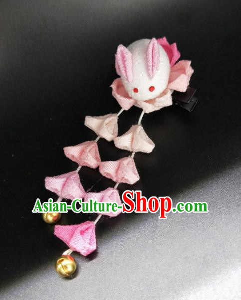 Traditional Japanese Kimono Hair Accessories Japan Geisha Rabbit Tassel Hair Claw for Women