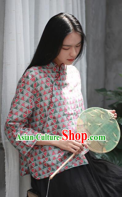 Chinese Traditional National Costume Slant Opening Shirt Tang Suit Upper Outer Garment for Women