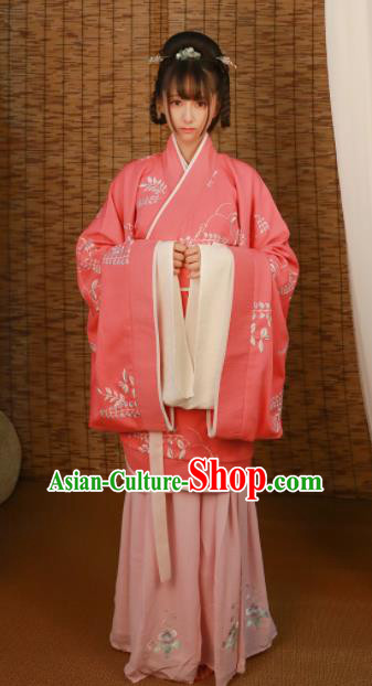Traditional Chinese Han Dynasty Palace Princess Embroidered Hanfu Dress Ancient Drama Court Historical Costume for Women