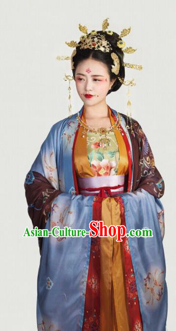 Traditional Chinese Tang Dynasty Queen Embroidered Hanfu Dress Ancient Drama Court Empress Historical Costume for Women