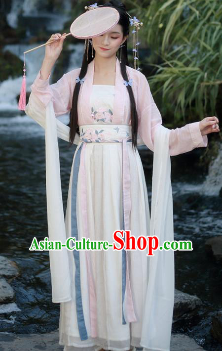 Chinese Traditional Song Dynasty Young Lady Historical Costume Ancient Swordswoman Hanfu Dress for Women