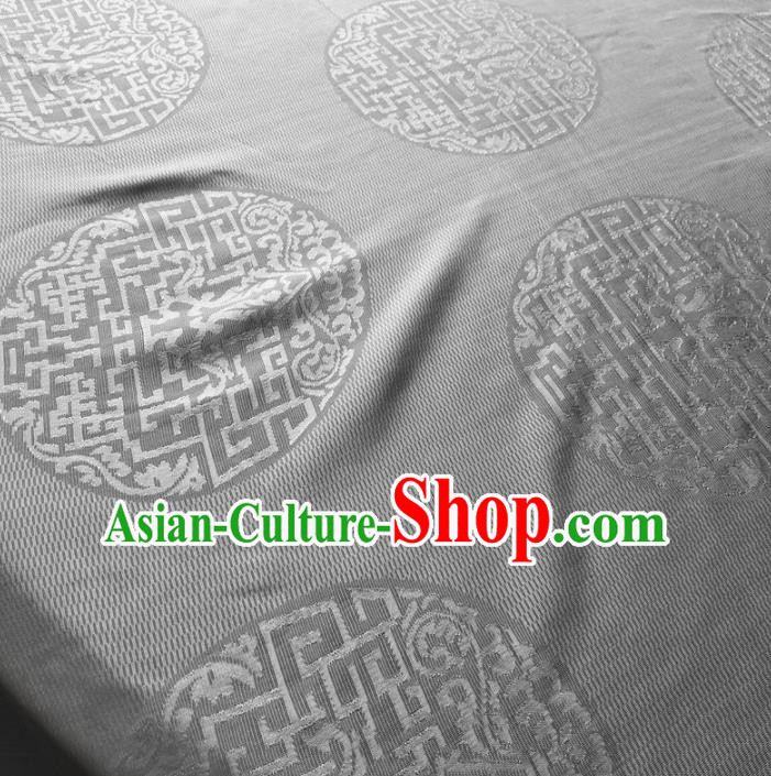 Asian Chinese Traditional Lucky Pattern Design Grey Brocade Fabric Silk Fabric Chinese Fabric Asian Material