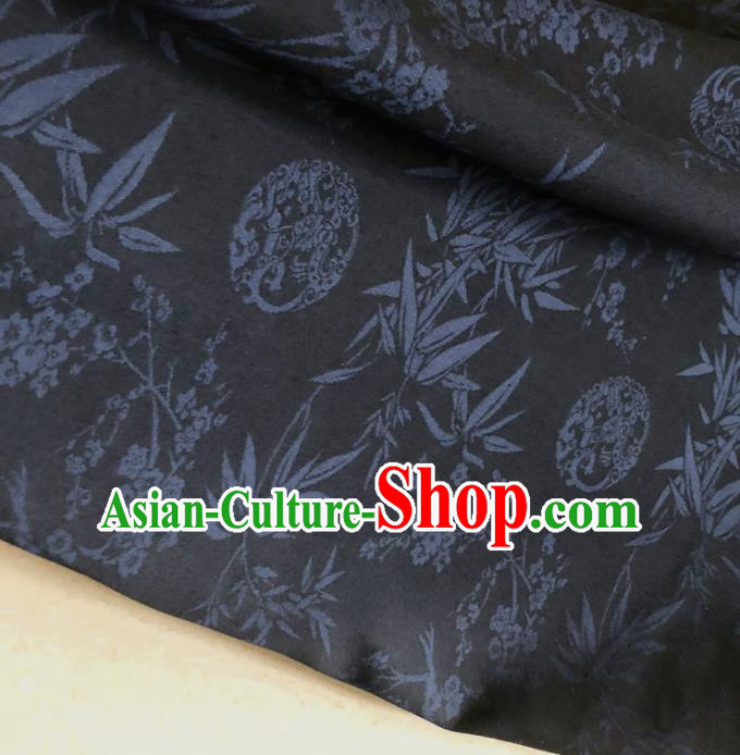 Asian Chinese Traditional Bamboo Pattern Design Black Brocade Fabric Silk Fabric Chinese Fabric Asian Material