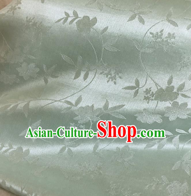 Asian Chinese Traditional Flowers Pattern Design Light Green Brocade Fabric Silk Fabric Chinese Fabric Asian Material