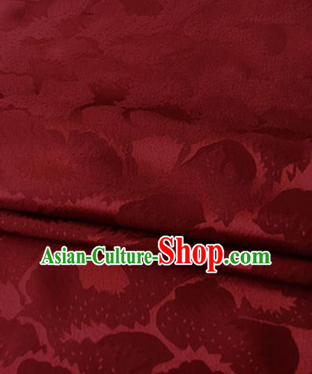 Asian Chinese Traditional Pattern Design Wine Red Brocade Fabric Silk Fabric Chinese Fabric Asian Material