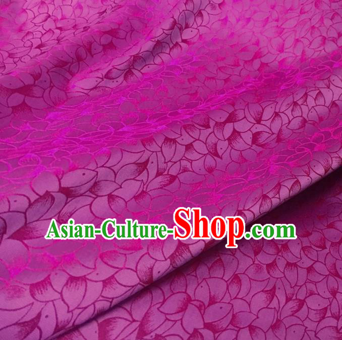 Asian Chinese Traditional Petal Pattern Design Rosy Brocade Fabric Silk Fabric Chinese Fabric Asian Material