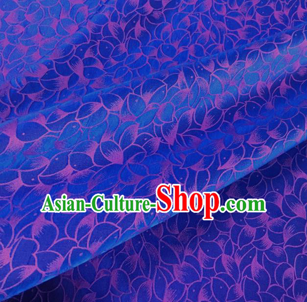 Asian Chinese Traditional Petal Pattern Design Royalblue Brocade Fabric Silk Fabric Chinese Fabric Asian Material