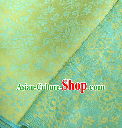 Asian Chinese Traditional Bauhinia Pattern Design Light Green Brocade Fabric Silk Fabric Chinese Fabric Asian Material