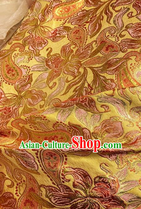 Asian Chinese Traditional Pattern Design Golden Nanjing Brocade Fabric Silk Fabric Chinese Fabric Asian Material