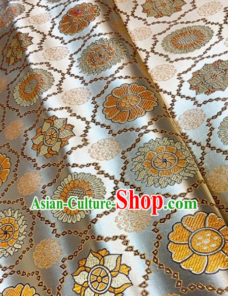 Asian Chinese Traditional Sunflowers Pattern Design White Brocade Fabric Silk Fabric Chinese Fabric Asian Material