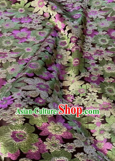 Asian Chinese Traditional Green Flowers Pattern Design Brocade Fabric Silk Fabric Chinese Fabric Asian Material