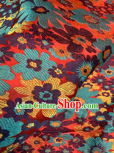 Asian Chinese Traditional Blue Flowers Pattern Design Brocade Fabric Silk Fabric Chinese Fabric Asian Material