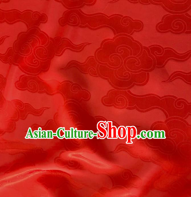 Asian Chinese Traditional Clouds Pattern Design Red Brocade Fabric Silk Fabric Chinese Fabric Asian Material