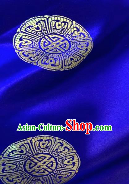 Asian Chinese Traditional Pattern Design Tibetan Robe Royalblue Brocade Fabric Silk Fabric Chinese Fabric Asian Material