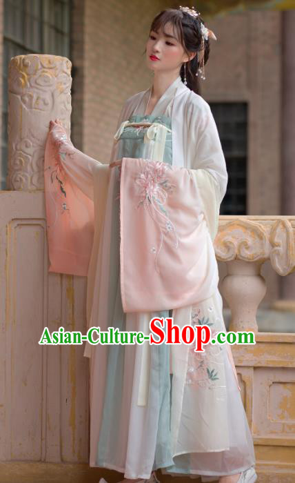 Traditional Chinese Tang Dynasty Palace Princess Hanfu Dress Ancient Court Embroidered Historical Costume for Women