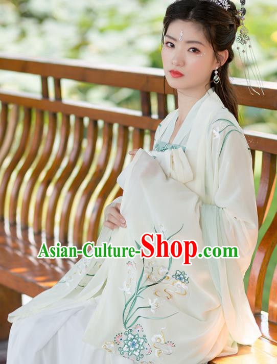 Traditional Chinese Tang Dynasty Hanfu Dress Ancient Peri Princess Embroidered Historical Costume for Women