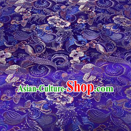 Chinese Traditional Hanfu Silk Fabric Classical Peony Pattern Design Purple Brocade Tang Suit Fabric Material