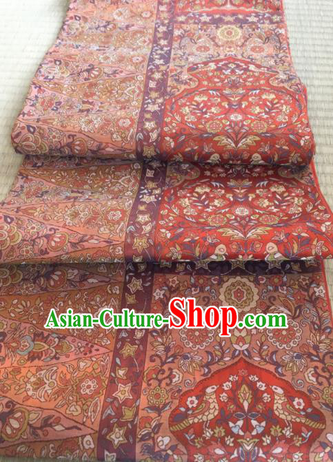 Chinese Traditional Embroidered Pattern Design Red Brocade Fabric Asian Silk Fabric Chinese Fabric Material