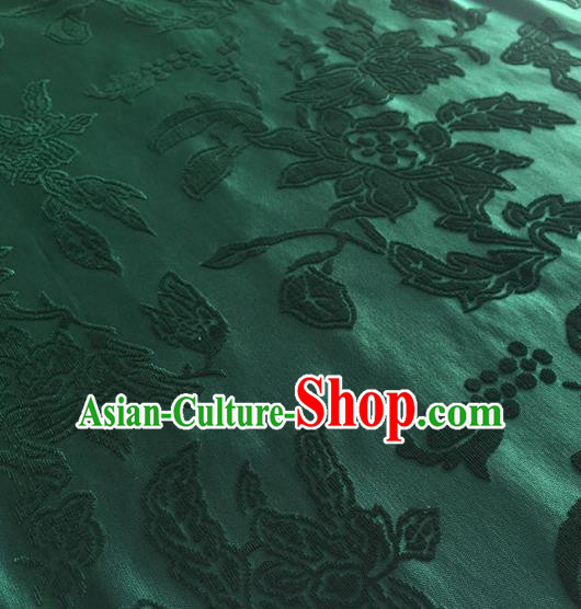 Chinese Traditional Peony Pattern Design Green Brocade Fabric Asian Silk Fabric Chinese Fabric Material