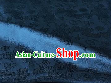 Chinese Traditional Clouds Pattern Design Navy Brocade Fabric Asian Silk Fabric Chinese Fabric Material