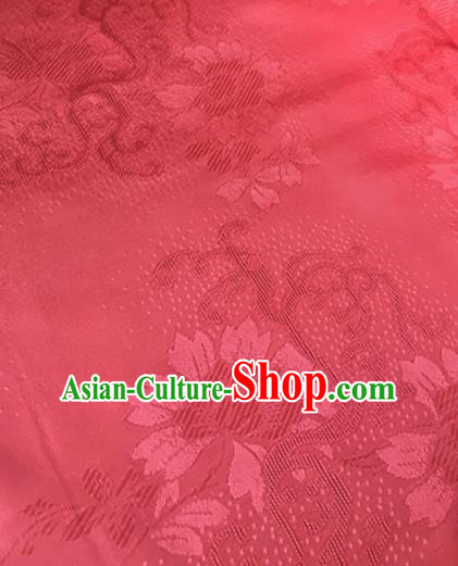 Chinese Traditional Cirrus Flowers Pattern Design Rosy Brocade Fabric Asian Silk Fabric Chinese Fabric Material