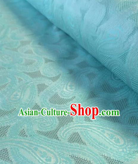 Chinese Traditional Pattern Design Blue Brocade Fabric Asian Silk Fabric Chinese Fabric Material