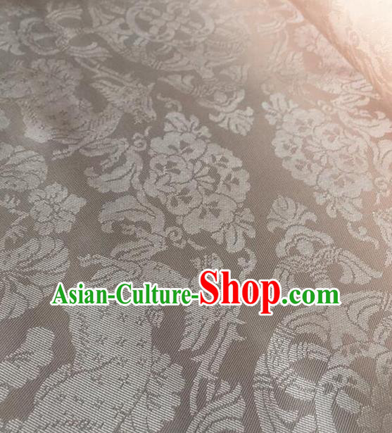 Chinese Traditional Flowers Pattern Design White Brocade Fabric Asian Silk Fabric Chinese Fabric Material