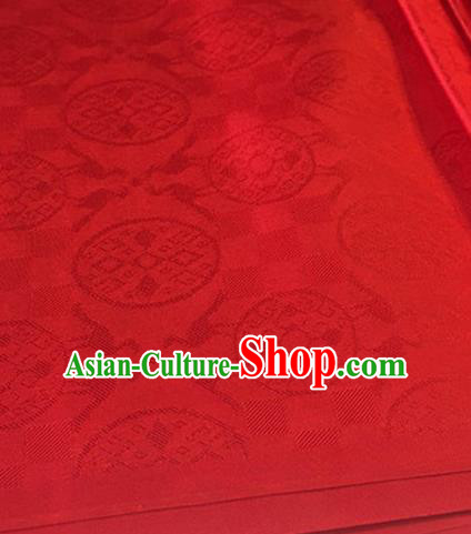 Chinese Traditional Cranes Pattern Design Red Brocade Fabric Asian Silk Fabric Chinese Fabric Material