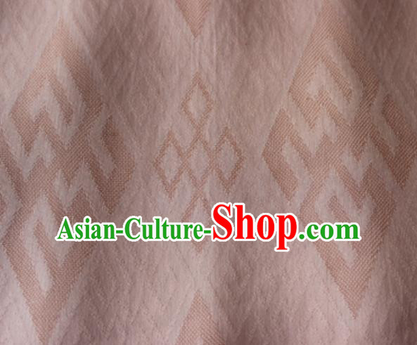 Chinese Traditional Rhombus Pattern Design Pink Brocade Fabric Asian Silk Fabric Chinese Fabric Material