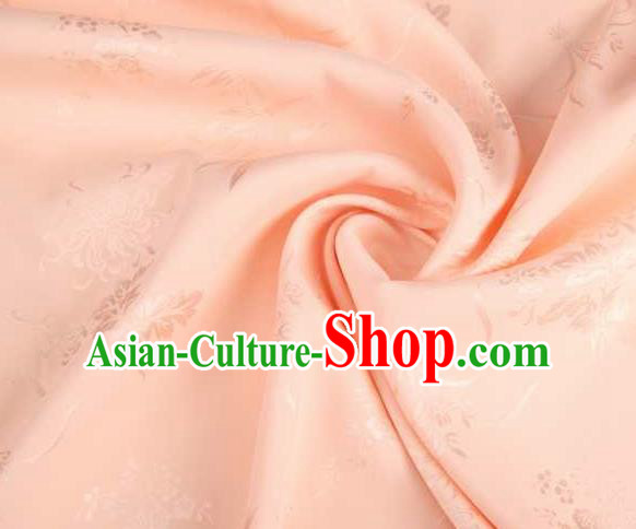 Chinese Classical Chrysanthemum Pattern Design Pink Brocade Traditional Hanfu Silk Fabric Tang Suit Fabric Material